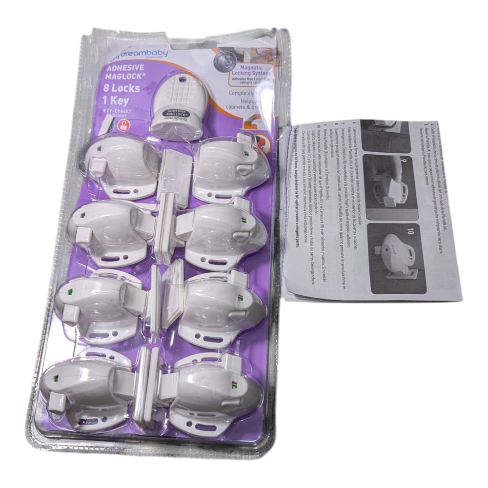 Dreambaby Adhesive Mag Lock Set 8 Magnetic Child Safety Locks 1 Magnetic Key